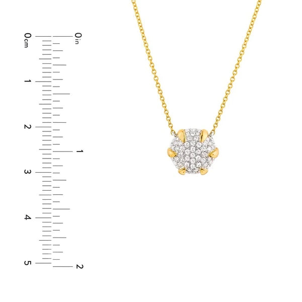 Diamond Pavé Round Pendant Necklace