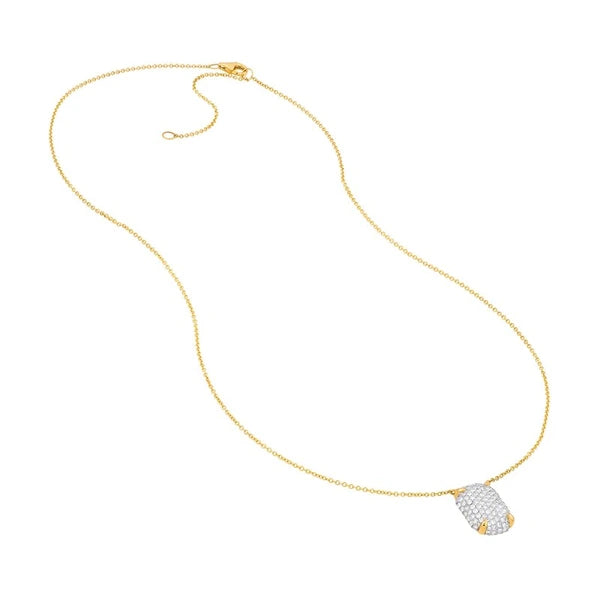 Diamond Pavé Rectangle Pendant Necklace