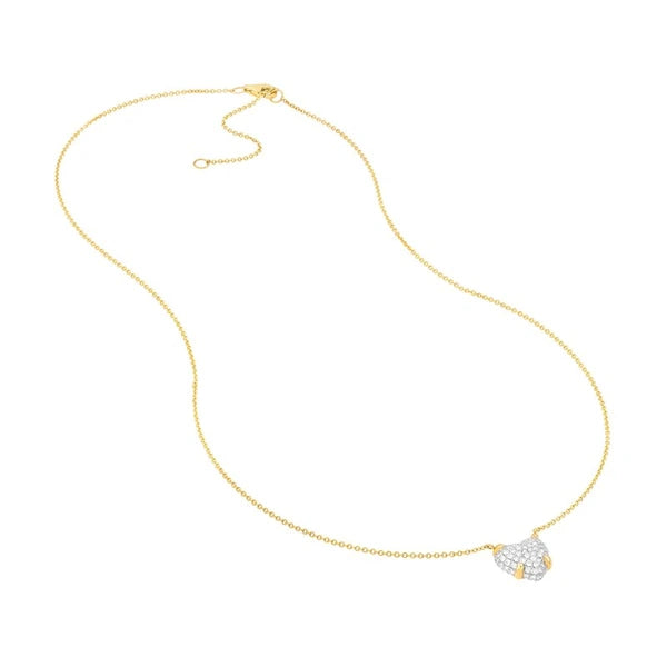 Diamond Pavé Heart Pendant Necklace (1/2tcw)