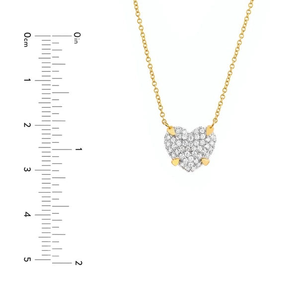 Diamond Pavé Heart Pendant Necklace (1/2tcw)