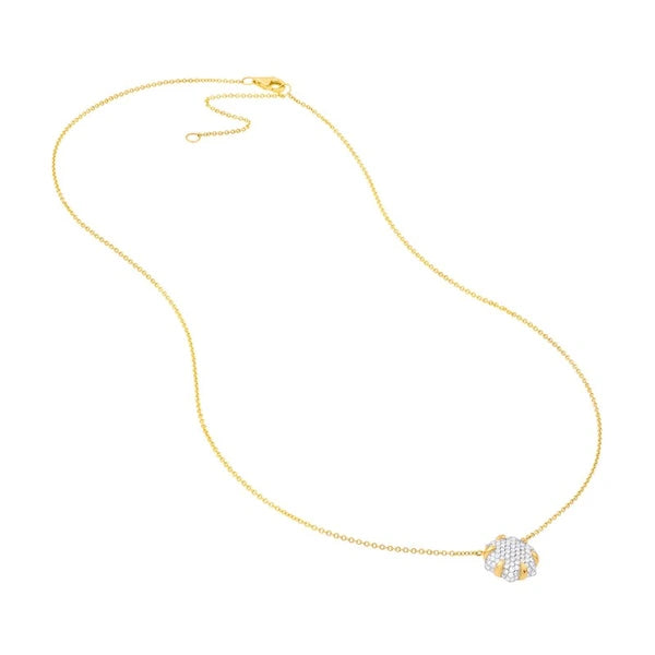 Diamond Pavé Hexagon Pendant Necklace