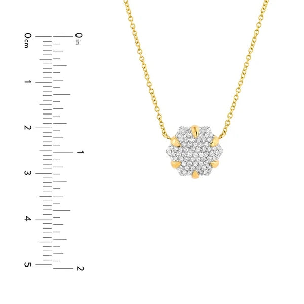 Diamond Pavé Hexagon Pendant Necklace