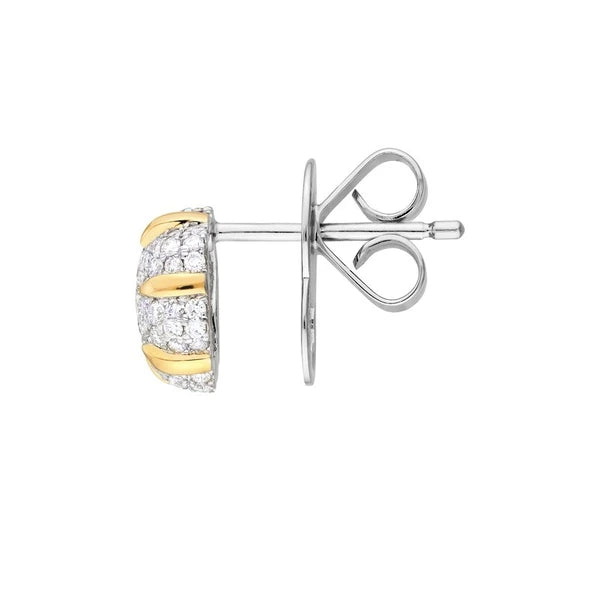 Diamond Pavé Hexagon Stud Earrings (1/2tcw)