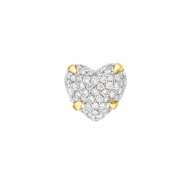 Diamond Pavé Heart Stud Earrings (1/2tcw)