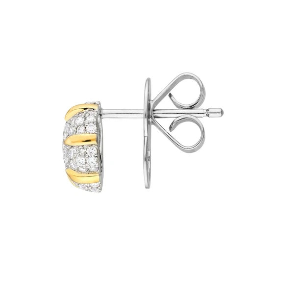 Diamond Pavé Heart Stud Earrings (1/2tcw)