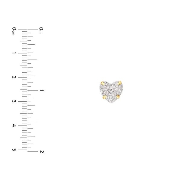 Diamond Pavé Heart Stud Earrings (1/2tcw)