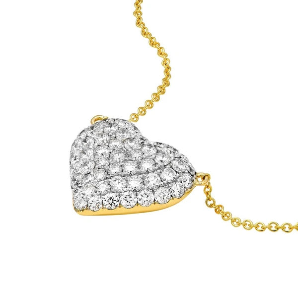 Diamond Pavé Heart Necklace (1-1/5tcw)