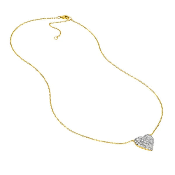 Diamond Pavé Heart Necklace (1-1/5tcw)