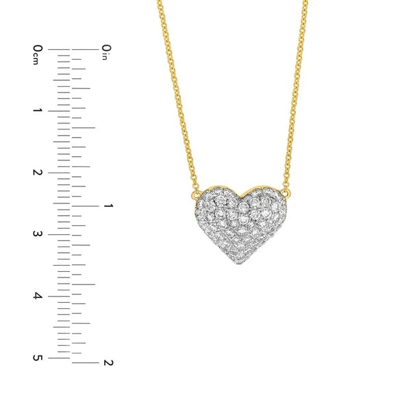Diamond Pavé Heart Necklace (1-1/5tcw)