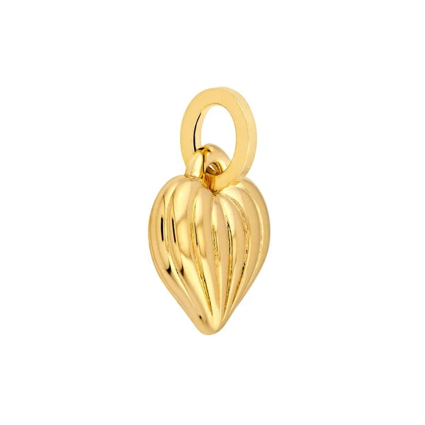 Puffy Fluted Heart Pendant