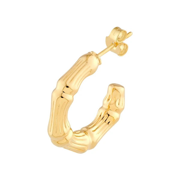 Fluted Bamboo Open Hoop Earrings