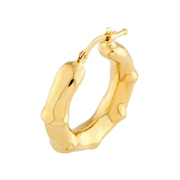 Smooth Bamboo Round Hoop Earrings