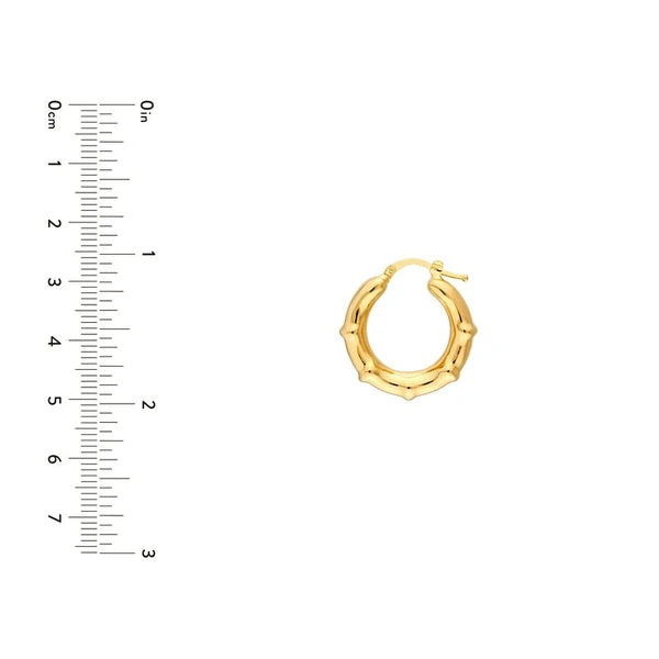 Smooth Bamboo Round Hoop Earrings