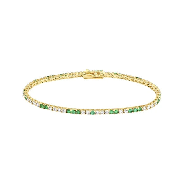 Diamond & Emerald Tennis Bracelet (2-1/3tcw)
