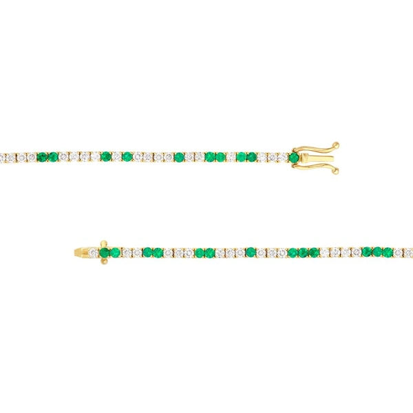 Diamond & Emerald Tennis Bracelet (2-1/3tcw)