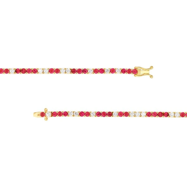 Diamond & Ruby Tennis Bracelet (1-7/8tcw)