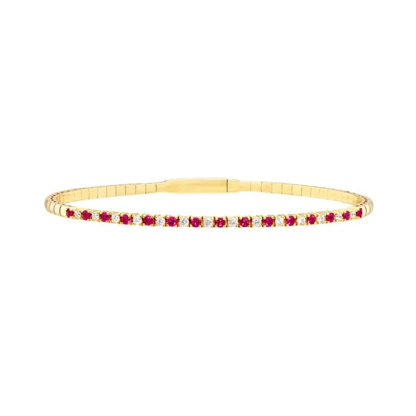 Ruby & Diamond Flex Tennis Bracelet (7/8tcw)