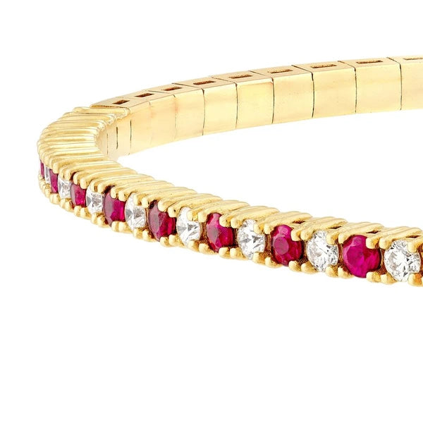 Ruby & Diamond Flex Tennis Bracelet (7/8tcw)