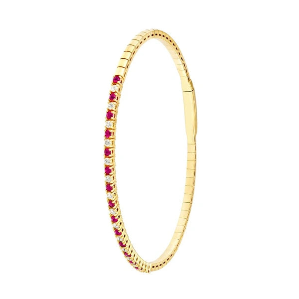 Ruby & Diamond Flex Tennis Bracelet (7/8tcw)