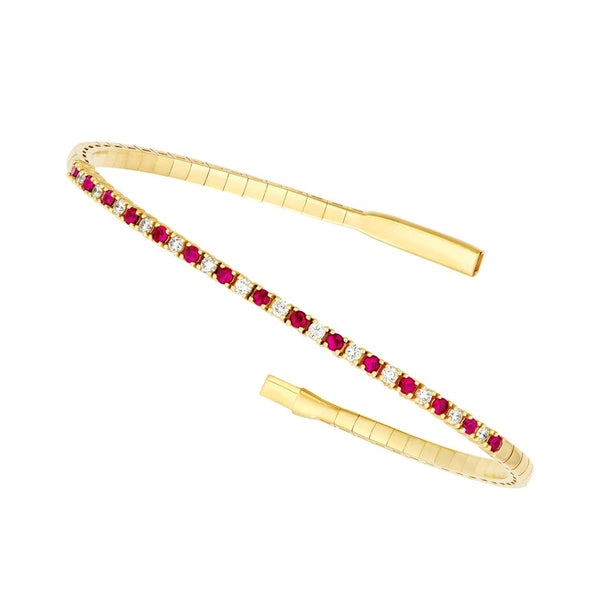 Ruby & Diamond Flex Tennis Bracelet (7/8tcw)