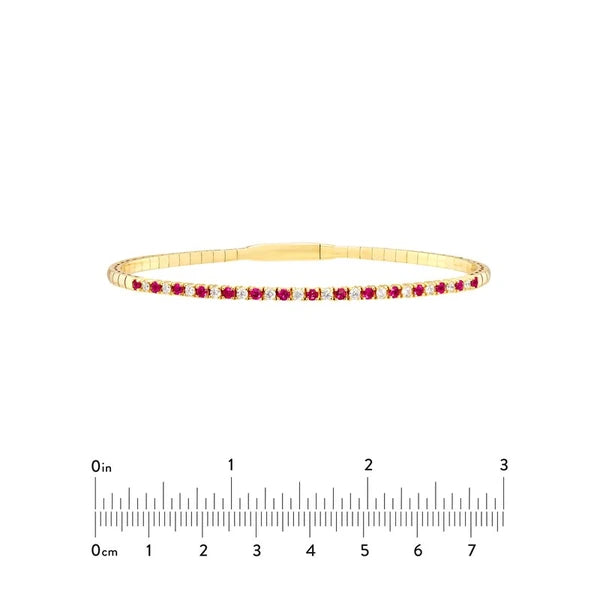 Ruby & Diamond Flex Tennis Bracelet (7/8tcw)