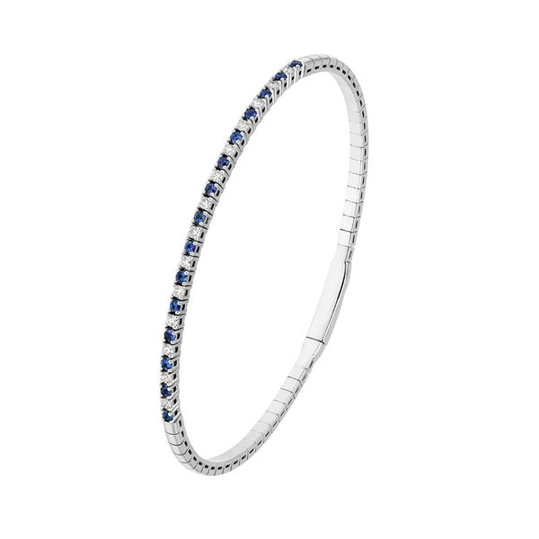 Sapphire & Diamond Flex Tennis Bracelet (7/8tcw)