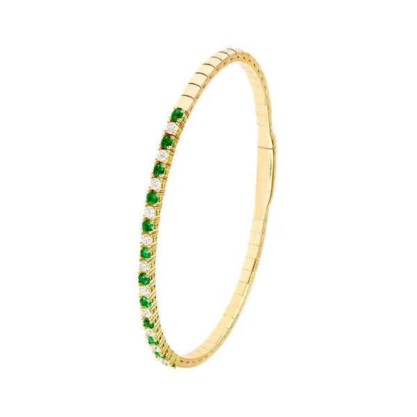 Emerald & Diamond Flex Tennis Bracelet (1/2tcw)