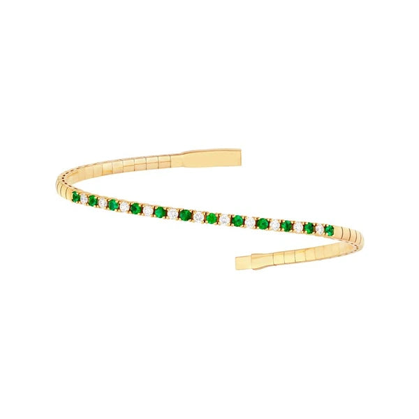 Emerald & Diamond Flex Tennis Bracelet (1/2tcw)
