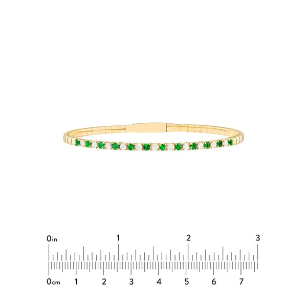 Emerald & Diamond Flex Tennis Bracelet (1/2tcw)