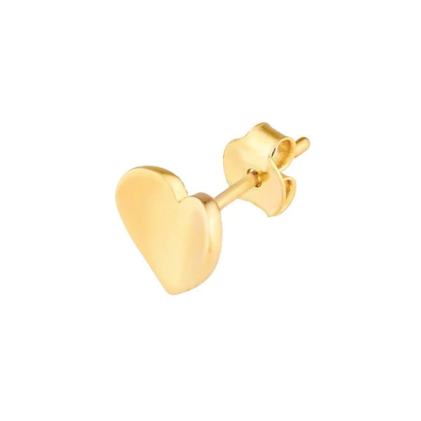 Wavy Heart Stud Earrings