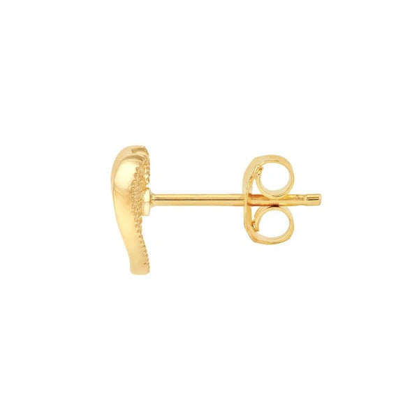 Wavy Heart Stud Earrings