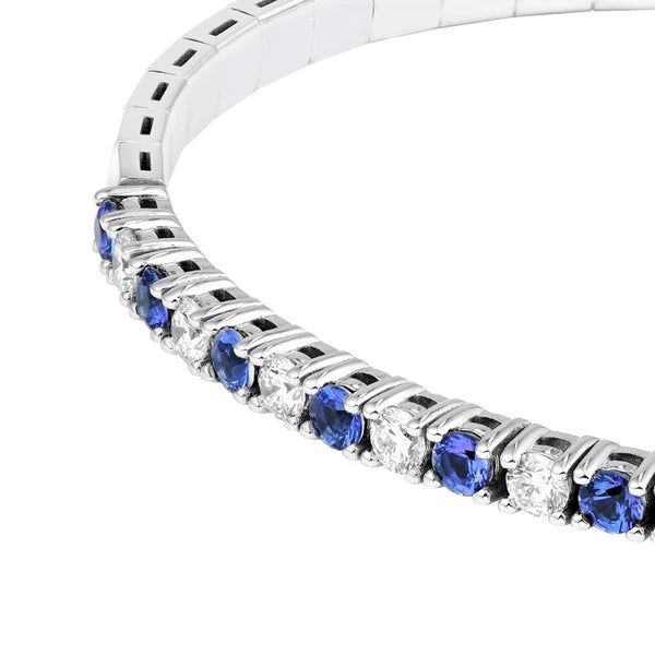 Sapphire & Diamond Flex Tennis Bracelet (1-3/4tcw)