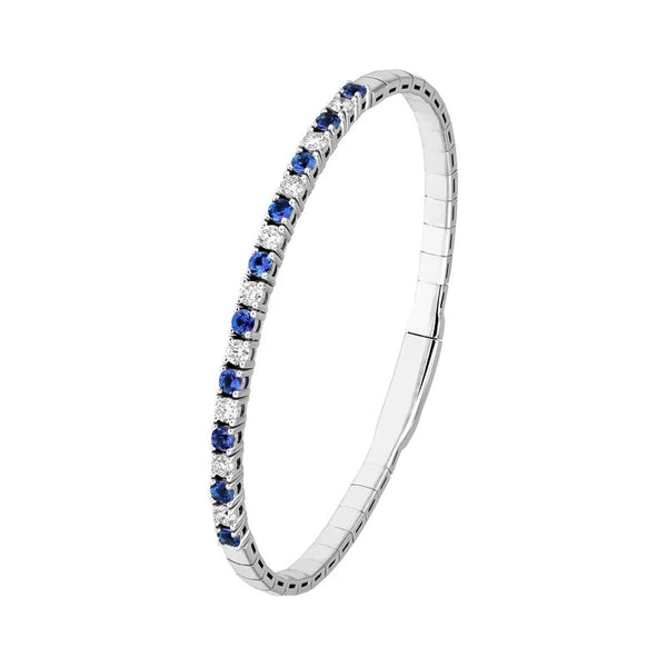 Sapphire & Diamond Flex Tennis Bracelet (1-3/4tcw)
