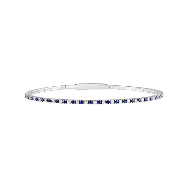 Sapphire & Diamond Eternity Flex Tennis Bracelet (3/8tcw)
