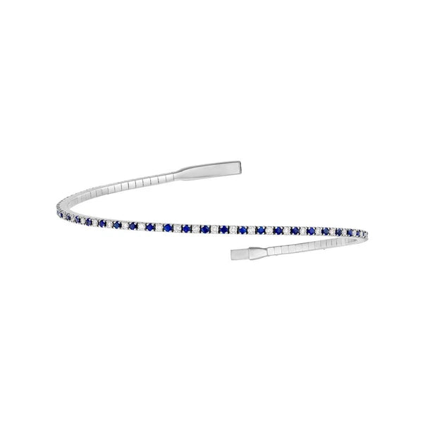 Sapphire & Diamond Eternity Flex Tennis Bracelet (3/8tcw)