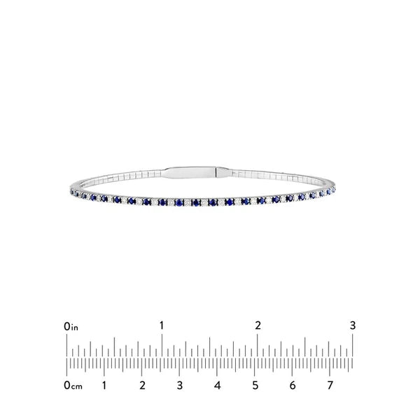 Sapphire & Diamond Eternity Flex Tennis Bracelet (3/8tcw)