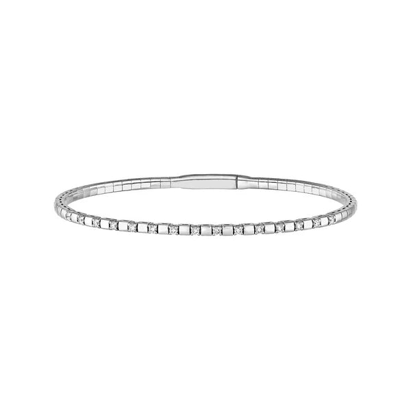 1/3tcw AlterN/Ating Diamond and Square Link Flex Bracelet