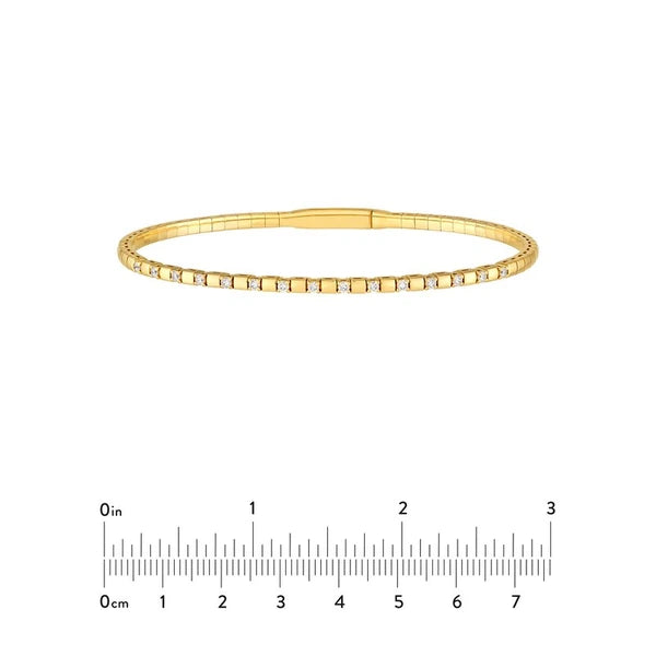 1/3tcw AlterN/Ating Diamond and Square Link Flex Bracelet