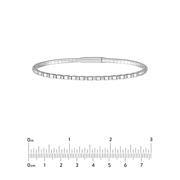 1/3tcw AlterN/Ating Diamond and Square Link Flex Bracelet