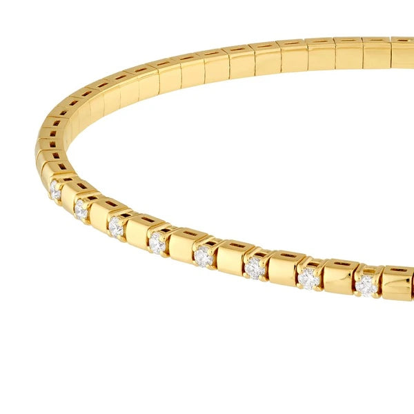 1/3tcw AlterN/Ating Diamond and Square Link Flex Bracelet