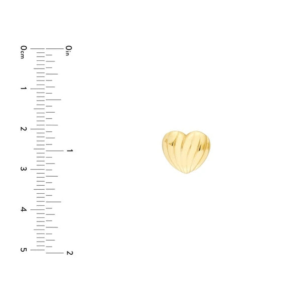 Fluted Heart Earrings