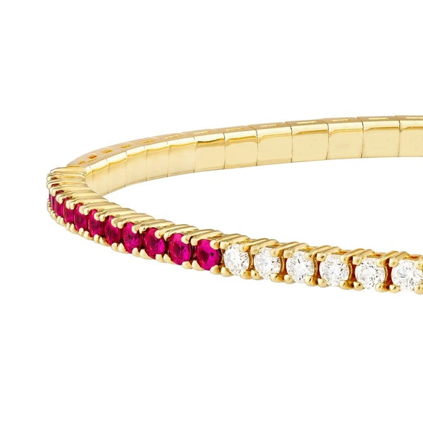 50/50 Ruby & Diamond Flex Tennis Bracelet