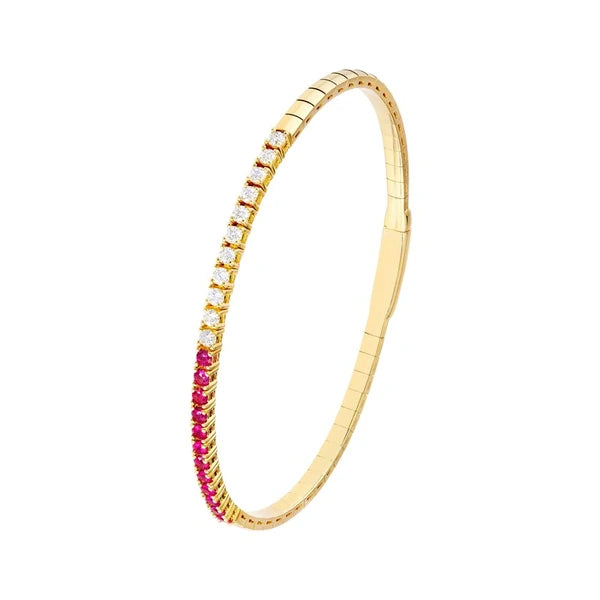 50/50 Ruby & Diamond Flex Tennis Bracelet