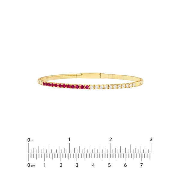 50/50 Ruby & Diamond Flex Tennis Bracelet