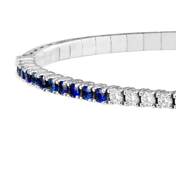 50/50 Sapphire & Diamond Flex Tennis Bracelet