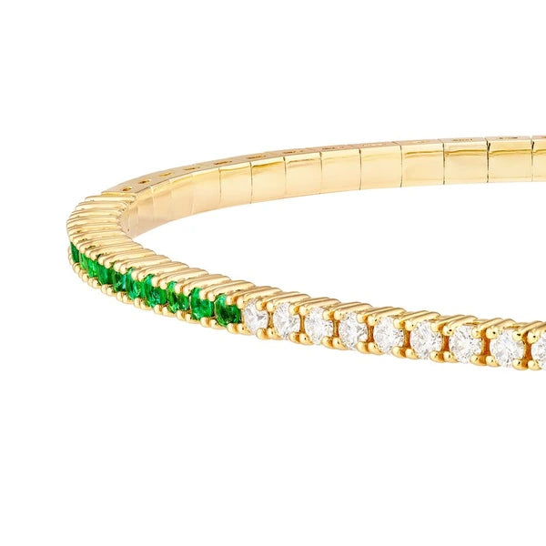 50/50 Emerald & Diamond Flex Tennis Bracelet