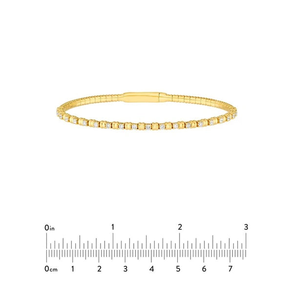 5/8tcw AlterN/Ating Diamond and Ribbed Flex Bracelet