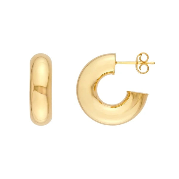 8 mm ID Polished Open Hoop Earrings
