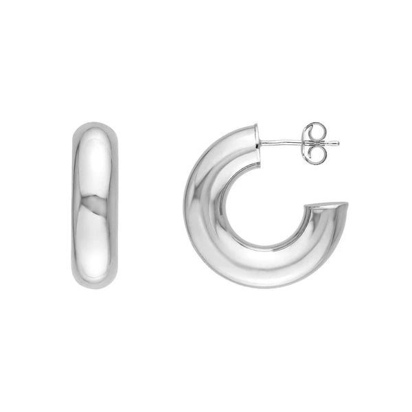 10 mm ID Polished Open Hoop Earrings