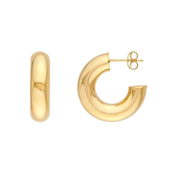 10 mm ID Polished Open Hoop Earrings